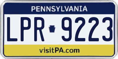PA license plate LPR9223