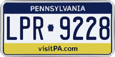 PA license plate LPR9228
