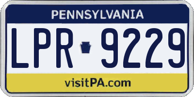 PA license plate LPR9229