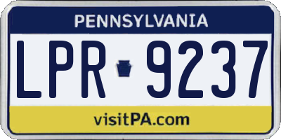 PA license plate LPR9237