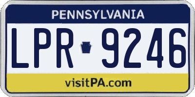 PA license plate LPR9246