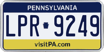 PA license plate LPR9249