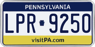 PA license plate LPR9250