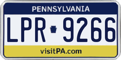 PA license plate LPR9266