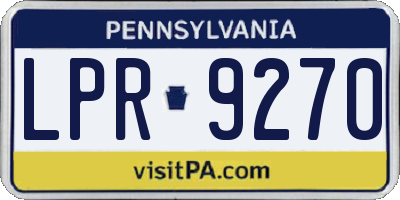 PA license plate LPR9270