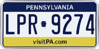 PA license plate LPR9274