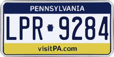 PA license plate LPR9284