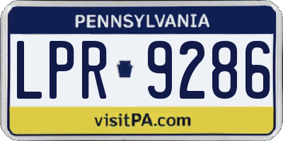 PA license plate LPR9286