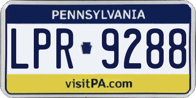 PA license plate LPR9288