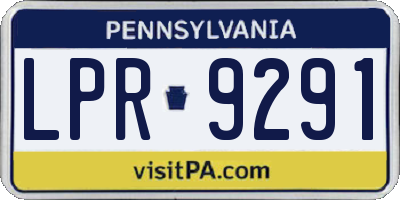 PA license plate LPR9291