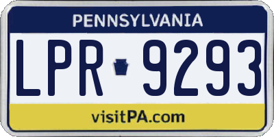 PA license plate LPR9293