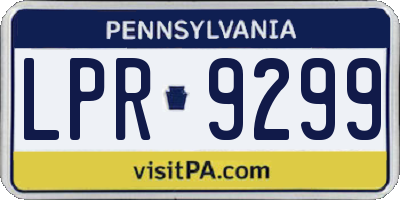 PA license plate LPR9299