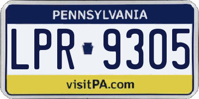 PA license plate LPR9305
