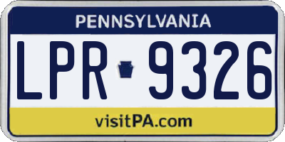 PA license plate LPR9326