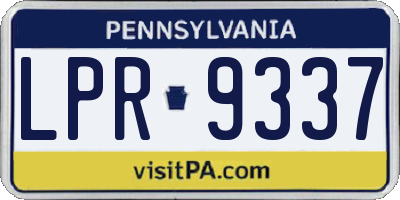 PA license plate LPR9337
