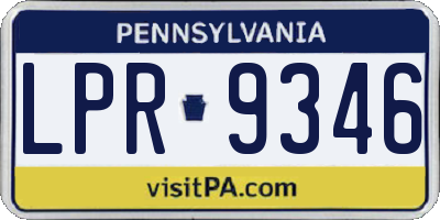 PA license plate LPR9346