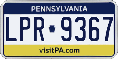 PA license plate LPR9367