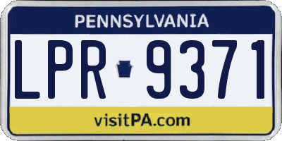 PA license plate LPR9371