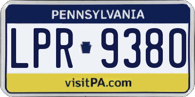 PA license plate LPR9380