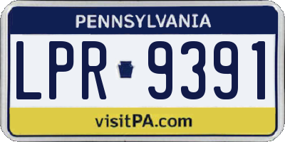 PA license plate LPR9391