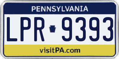 PA license plate LPR9393