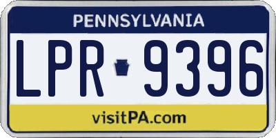 PA license plate LPR9396