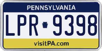 PA license plate LPR9398