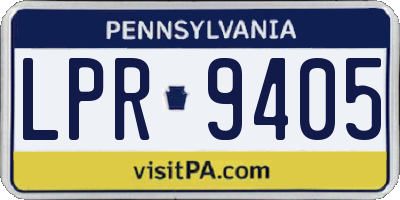 PA license plate LPR9405