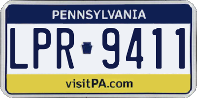 PA license plate LPR9411
