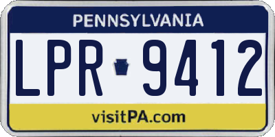 PA license plate LPR9412