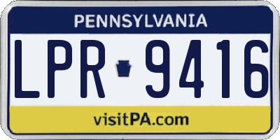 PA license plate LPR9416
