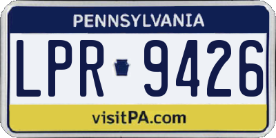 PA license plate LPR9426