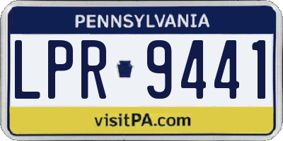 PA license plate LPR9441