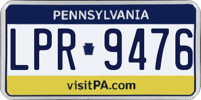 PA license plate LPR9476