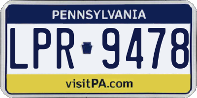 PA license plate LPR9478