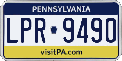 PA license plate LPR9490