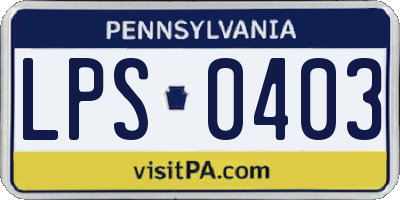 PA license plate LPS0403
