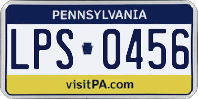 PA license plate LPS0456
