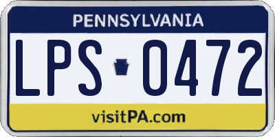 PA license plate LPS0472