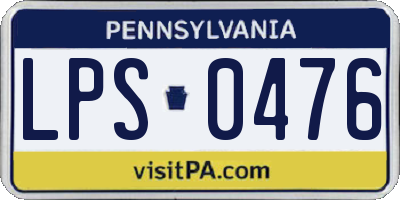 PA license plate LPS0476