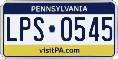 PA license plate LPS0545