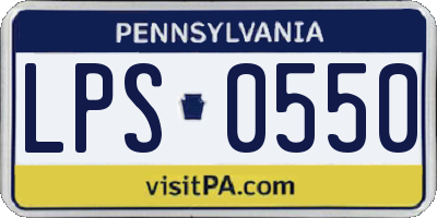 PA license plate LPS0550