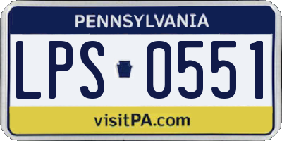 PA license plate LPS0551
