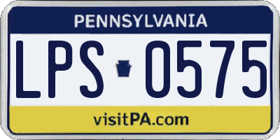 PA license plate LPS0575