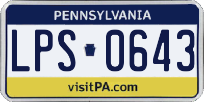 PA license plate LPS0643