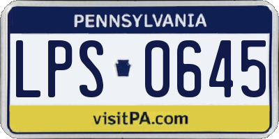 PA license plate LPS0645