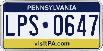 PA license plate LPS0647