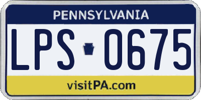 PA license plate LPS0675