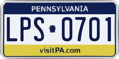 PA license plate LPS0701