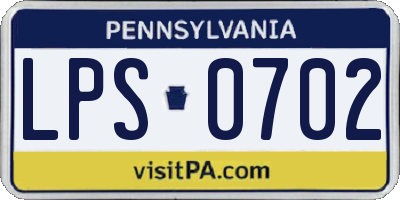 PA license plate LPS0702